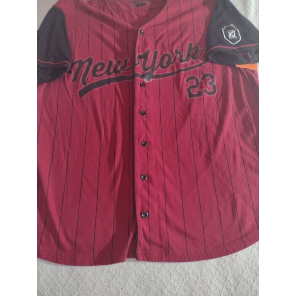 New York Baseball Jersey Bushwick Brand Extra Large Red And Black